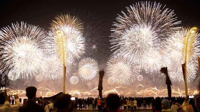 Fireworks at the World Cup’s opening ceremony